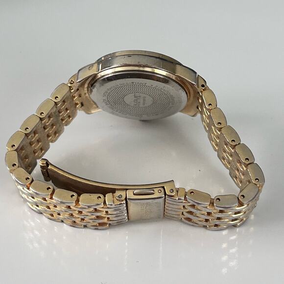 August Steiner Diamond Gold Tone St. Steel Women’s Analog Watch New Battery - Picture 6 of 8